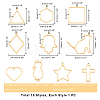 PVD Vacuum Plating 304 Stainless Steel Open Back Bezel Pendants STAS-UN0015-75G-7