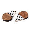 Printed Opaque Resin & Walnut Wood Pendants RESI-TAC0017-59-3