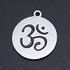 201 Stainless Steel Etched Pendants STAS-N090-JN814-1