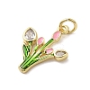 Brass Micro Pave Cubic Zirconia Pendants KK-A278-01B-02G-2