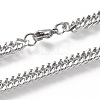 201 Stainless Steel Cuban Link Chain Necklaces NJEW-I238-10P-2