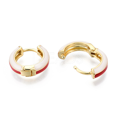 Brass Huggie Hoop Earrings EJEW-S209-07D-1