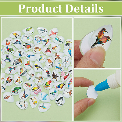 1Set Glass Cabochons GGLA-PH0001-65F-1