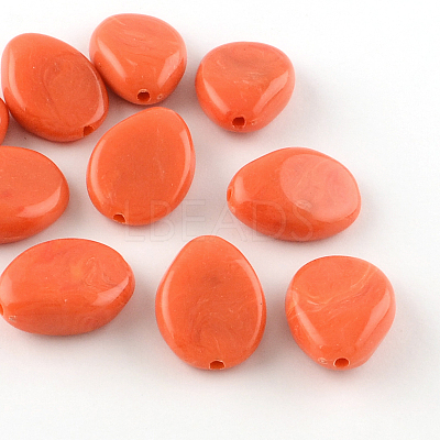 Teardrop Imitation Gemstone Acrylic Beads OACR-R042-M-1