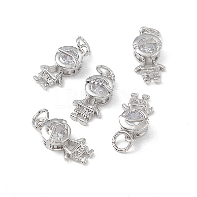Brass Micro Pave Cubic Zirconia Pendants KK-E068-VB201-1