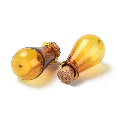 Glass Cork Bottles Ornament AJEW-O032-02I-1