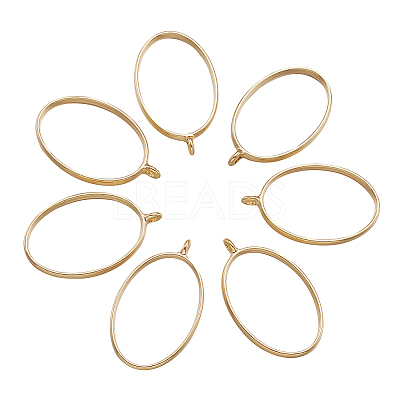 Rack Plating Alloy Open Back Bezel Pendants PALLOY-TA0001-10G-1
