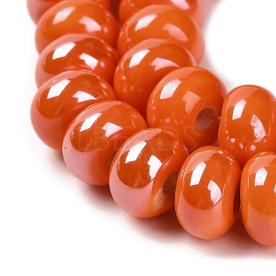 Glazed Porcelain Rondelle Beads PORC-Q001-01A-1