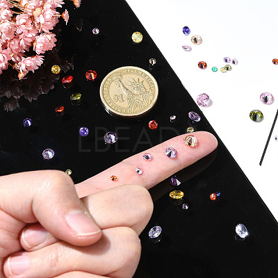 50Pcs 5 Colors Cubic Zirconia Cabochons ZIRC-YW0001-20B-1