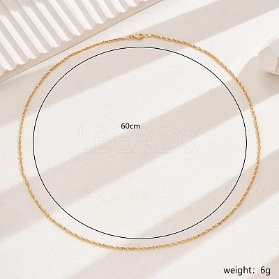 Simple Brass Singapore Chain Necklaces for Women WX2955-1-1
