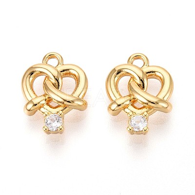 Brass Micro Pave Cubic Zirconia Pendants KK-N263-92A-G-1