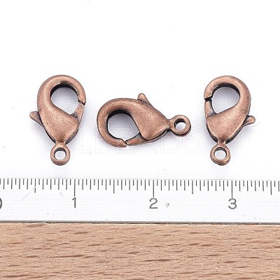 Brass Lobster Claw Clasps X-KK-902-R-NF-1