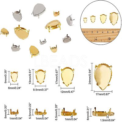 201 Stainless Steel Sew on Prong Settings STAS-NB0004-30-1