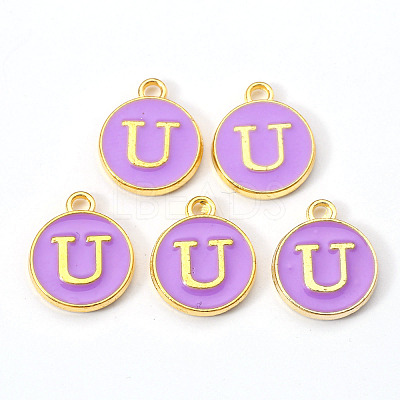 Golden Plated Alloy Enamel Charms X-ENAM-S118-10U-1