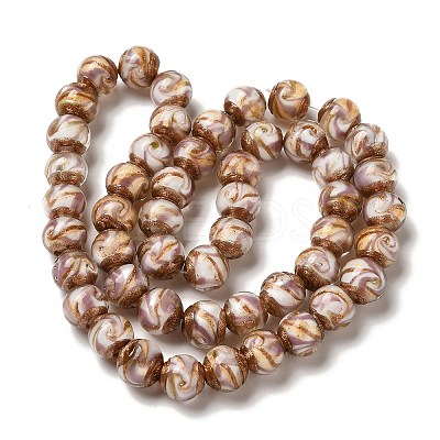 Gold Sand Lampwork Beads Strands LAMP-E036-06A-1