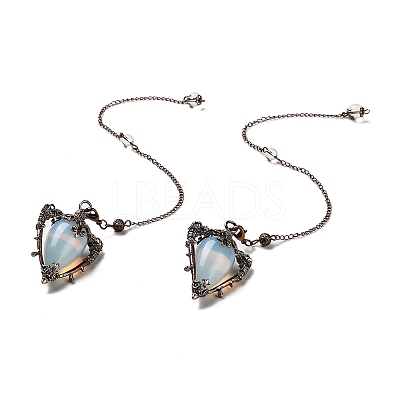 Mixed Gemstone Triangle Dowsing Pendulum Pendants G-G022-01R-1