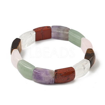 Natural Mixed Stone Bead Stretch Bracelets for Women Men BJEW-C097-02A-16-1