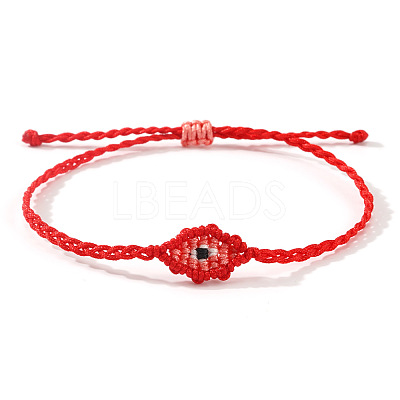 Adjustable Evil Eye Polyester Cord Braided Bracelets for Men Women BI7988-3-1