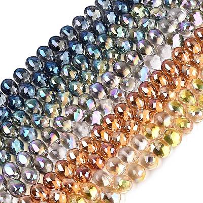 Electroplate Baking Paint Transparent Glass Beads Strands GL-N005-02A-C01-1