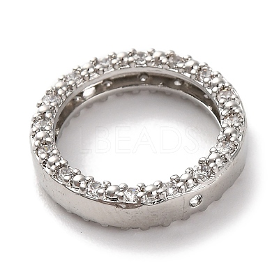 Rack Plating Brass with Cubic Zirconia Bead Frame KK-S406-09B-P-1