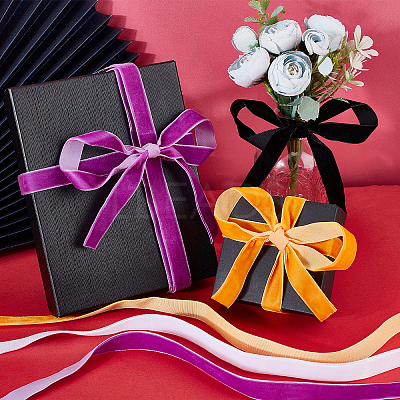 Halloween Theme 20 Bundles 4 Colors Single Face Velvet Ribbon OCOR-CA0001-05-1