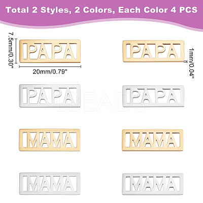 16Pcs 4 Styles 201 Stainless Steel Filigree Joiners STAS-UN0035-71-1