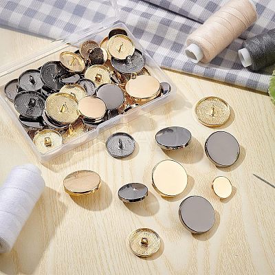 48pcs 6 Style Alloy Shank Buttons DIY-CA0004-59-1
