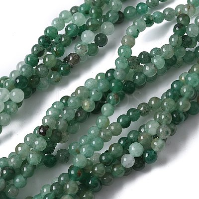 Natural Green Aventurine Beads Strands G-Q462-6mm-20-1