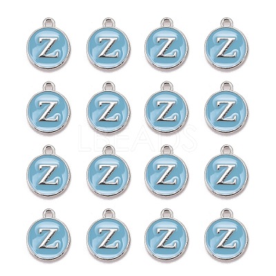 Platinum Plated Alloy Enamel Charms ENAM-S118-04Z-P-1