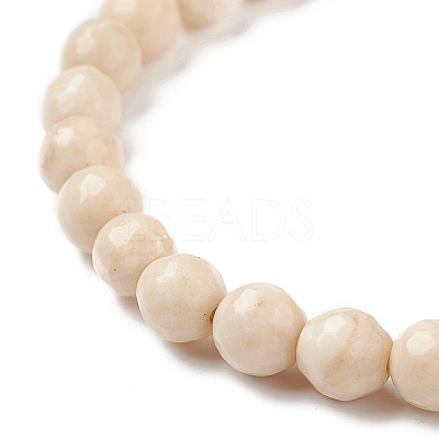 Natural Fossil Bead Stretch Bracelets BJEW-K212-A-015-1
