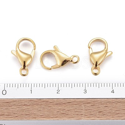 304 Stainless Steel Lobster Claw Clasps X-STAS-H352-01G-G-1