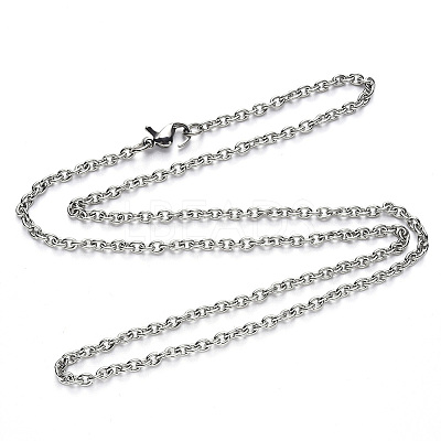 Non-Tarnish 304 Stainless Steel Cable Chain Necklace NJEW-S420-007C-P-1