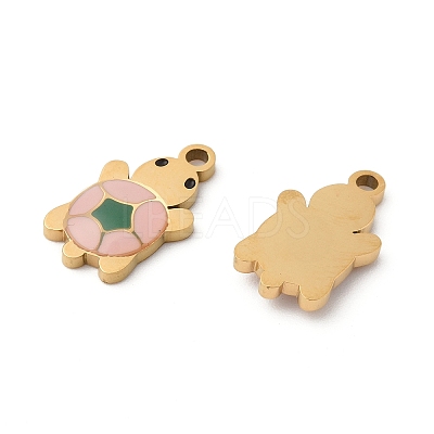 304 Stainless Steel Enamel Pendants STAS-S156-01G-09-1