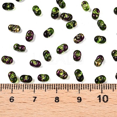Picasso Spray Painted Glass Seed Beads SEED-T006-04-19-1