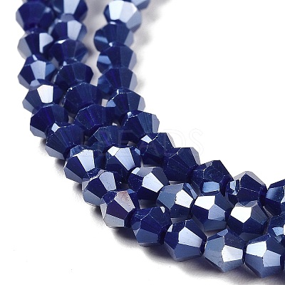 Opaque Solid Color Electroplate Glass Beads Strands EGLA-A039-P4mm-B10-1