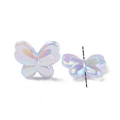 UV Plating Rainbow Iridescent Imitation Jelly Acrylic Beads OACR-K003-012D-1