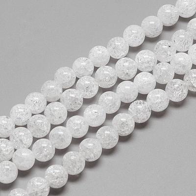 Natural Crackle Quartz Crystal Beads Strands G-R439-26-8mm-1