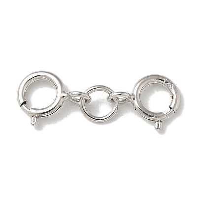 925 Sterling Silver Double Spring Ring Clasps STER-R003-07P-1