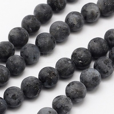 Natural Larvikite Beads Strands X-G-D692-4mm-1