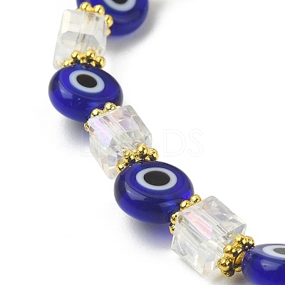 5Pcs 5 Style Natural Quartz Crystal & Lampwork Evil Eye & Seed Beaded Stretch Bracelets Set BJEW-JB09616-04-1
