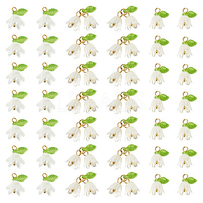 60Pcs 3 Styles ABS Plastic Imitation Pearl & Acrylic Pendants PALLOY-TAC0280-1