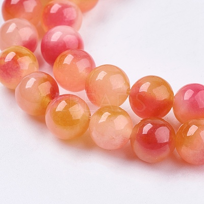 Two Tone Natural White Jade Bead Strands G-R165-8mm-06-1