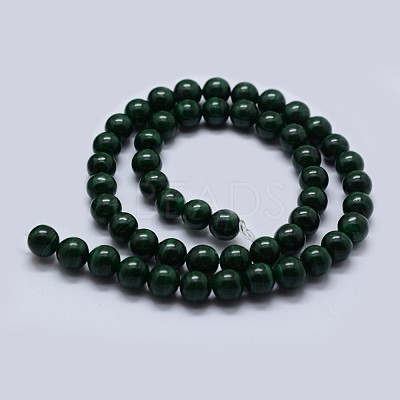 Natural Malachite Beads Strands G-F571-27A2-8mm-1