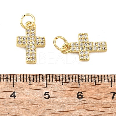 Brass Micro Pave Cubic Zirconia Pendants KK-C092-21D-G-1