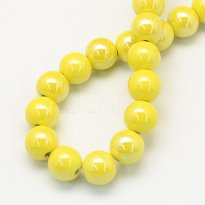 Glazed Porcelain Round Beads PORC-S489-8mm-10-1