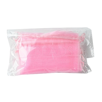 30Pcs 4 Styles Rectangle Organza Bags Jewellery Storage Pouches Wedding Favour Party Mesh Drawstring Gift OP-FS0001-01B-1
