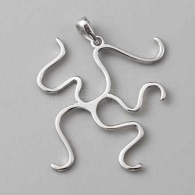 Anti-Tarnish Sterling Silver Pendant Findings STER-WH0004-007-1