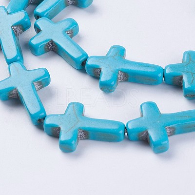 Synthetic Turquoise Beads Strands G-E456-15C-18x25m-1