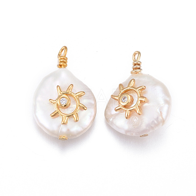 Natural Cultured Freshwater Pearl Pendants PEAR-L027-45B-1