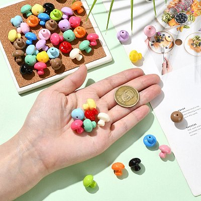 50Pcs Opaque Acrylic Beads OACR-CJ0002-65-1